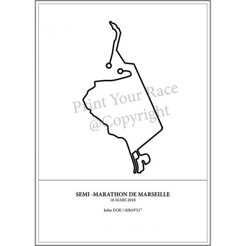 Aperçu de l'affiche représentant le tracé du marathon de Marseille 2018