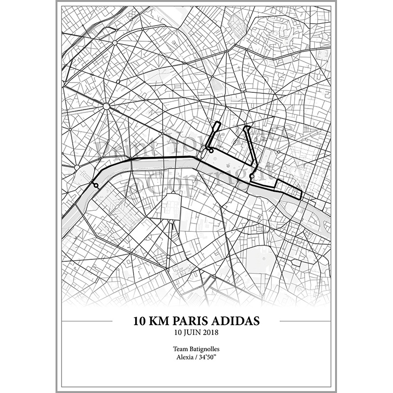 Paris Adidas 10k 2018 Le Cartographe | Print Race