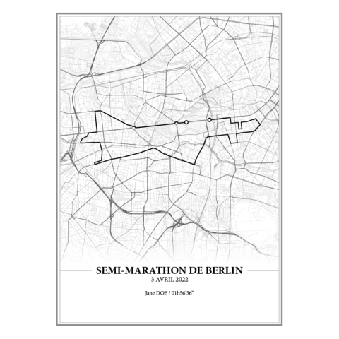 Affiche semi-marathon de Berlin 2022 x Le Cartographe